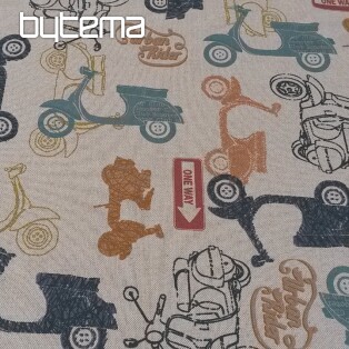 Decorative fabric moto VESPA digital print