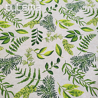 Decorative fabric PLANTS GREEN