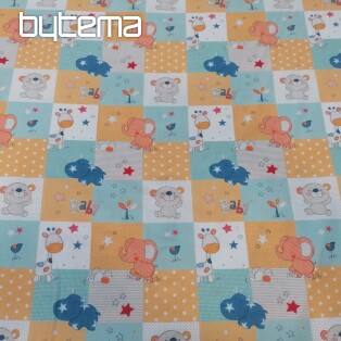 Cotton fabric BABY ZOO multicolored