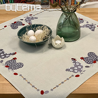 Embroidered Easter tablecloth and scarves KOHOUT and SLEPICE