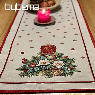 Tapestry tablecloth and scarf CHRISTMAS CANDLE