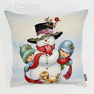 Christmas tapestry SNOWMAN WITH CHILDREN