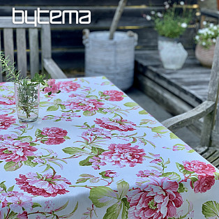 LAURA tablecloth - large pink flowers