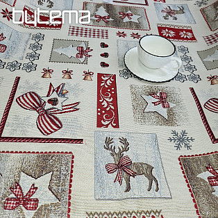 Tapestry tablecloth and scarf COUNTRY CHRISTMAS