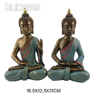 Statuette BUDDHA-TURQUOISE 18.5x12x31 cm