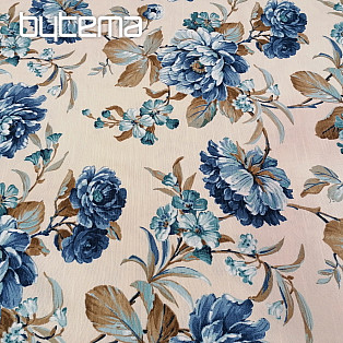 Decorative fabric LAURA - big blue flowers