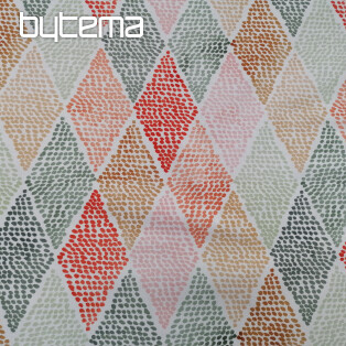 Decorative fabric KOSOČVERCE red-green