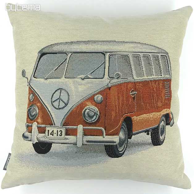 Coussin motif moto américaine vintage