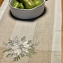 Embroidered Christmas tablecloths and scarves Silver Star