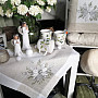 Embroidered Christmas tablecloths and scarves Silver Star