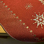 Embroidered Christmas tablecloth dark red 1