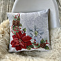 Christmas tapestry cover CHRISTMAS ROSE WHITE AND RED