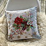 Christmas tapestry cover CHRISTMAS BOUQUET WITH GRAY STRIPE