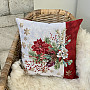 Christmas tapestry cover CHRISTMAS BOUQUET WITH RED STRIPE