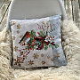 Christmas tapestry cover CHRISTMAS BIRD WITH GRAY STRIPE