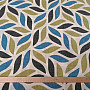 Decorative fabric Coord leaves green-blue