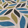 Decorative fabric Coord leaves green-blue