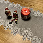 Embroidered Christmas tablecloth gray with flakes