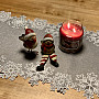 Embroidered Christmas tablecloth gray with flakes