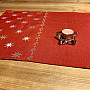 Red embroidered Christmas tablecloth with stars