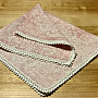 Old pink tablecloth with lace 70x70