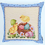 Gobelin cushion cover EASTER CHICK blue frame