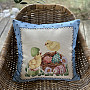 Gobelin cushion cover EASTER CHICK blue frame