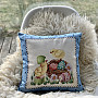 Gobelin cushion cover EASTER CHICK blue frame