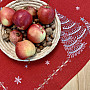 Embroidered Christmas tablecloth and scarves RED TREES