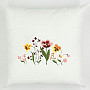 Embroidered cushion cover GARDEN FLOWERS