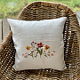 Embroidered cushion cover GARDEN FLOWERS