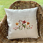 Embroidered cushion cover GARDEN FLOWERS