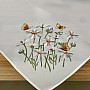 Embroidered tablecloth and scarf DAISIES AND BUTTERFLIES