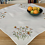 Embroidered tablecloth and scarf DAISIES AND BUTTERFLIES