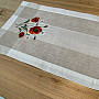 Embroidered tablecloth and scarf POPPIES