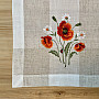 Embroidered tablecloth and scarf POPPIES