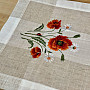 Embroidered tablecloth and scarf POPPIES