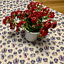 MONTANA PURPLE BLUE FLOWERS tablecloth and scarf