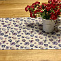 MONTANA PURPLE BLUE FLOWERS tablecloth and scarf