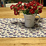 MONTANA PURPLE BLUE FLOWERS tablecloth and scarf