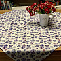 MONTANA PURPLE BLUE FLOWERS tablecloth and scarf