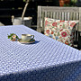 Tablecloth and scarf MONTANA GRID BLUE