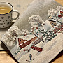 Gobelin tablecloth, shawl and table setting WINTER IDYLKA