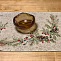 Tapestry tablecloth, shawl and table setting PINE and MISTLETTE