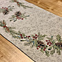 Tapestry tablecloth, shawl and table setting PINE and MISTLETTE