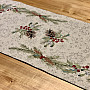 Tapestry tablecloth, shawl and table setting PINE and MISTLETTE