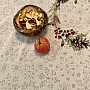 Tapestry tablecloth, shawl and table setting PINE and MISTLETTE