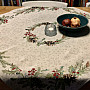 Tapestry tablecloth, shawl and table setting PINE and MISTLETTE