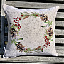 Christmas tapestry cover PINE and MISTLETTE CIRCLE