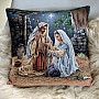 Christmas tapestry covering THE HOLY FAMILY